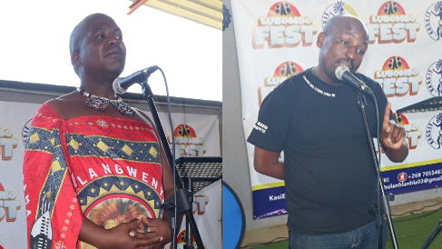 (L-R) ENCAC CEO,Stanley Dlamini, making his remarks at the launch. EEMPA Secretary, Banele Dlamini.